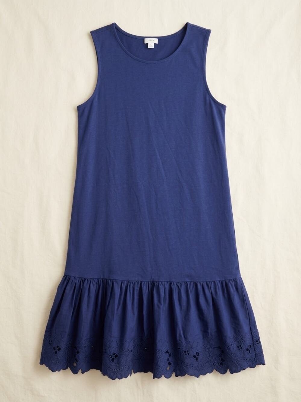 J Crew Mixed Media Eyelet Hem Mini Shift Dress XS